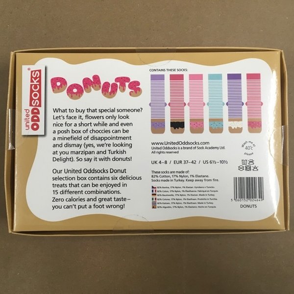 6 Oddsocks - Donuts - UK 4-8  EUR 37-42