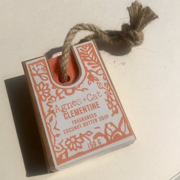 Clementine Soap on a Rope - Agnes + Cat 150g