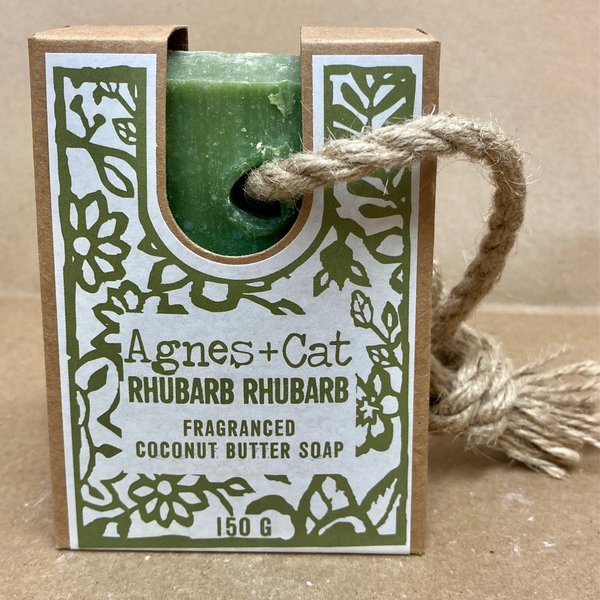 Rhubarb Rhubarb Soap on a Rope - Agnes + Cat 150g