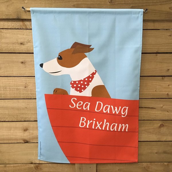 Wilf - Sea Dawg Brixham - Tea Towel