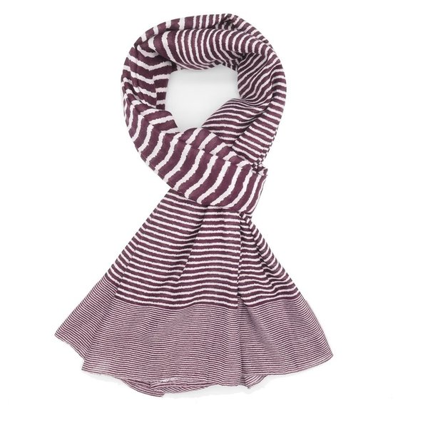 Cross Striped Scarf - Mulberry