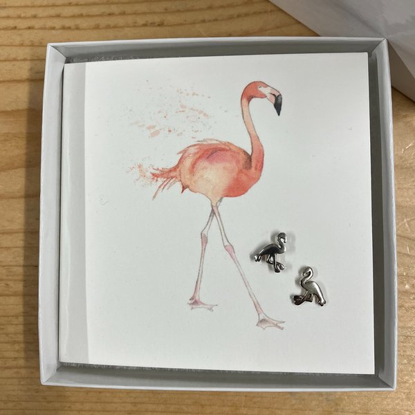 Flamingoes Earrings Card
