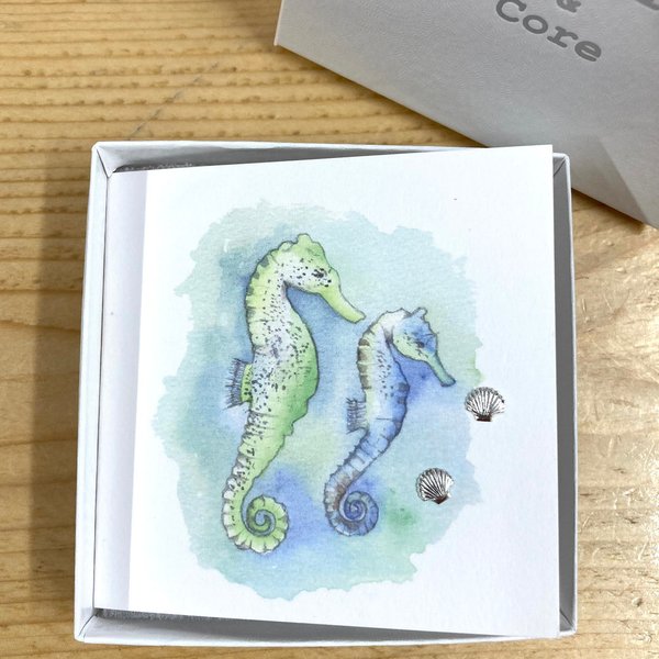 Seahorse & Shell Earrings Card