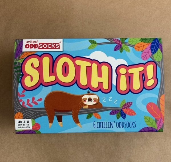 6 Oddsocks - Sloth It! - UK Size 4-8  EUR Size 37-42