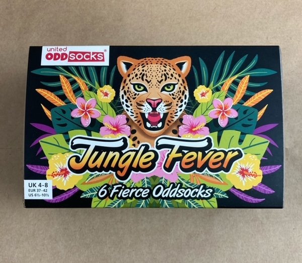 6 Oddsocks - Jungle Fever - UK Size 4 -8  EUR Size 37-42