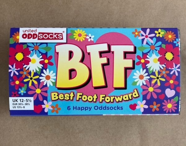 6 Oddsocks - BFF Best Foot Forward - UK Size 12-5½  EUR Size 30½-38½