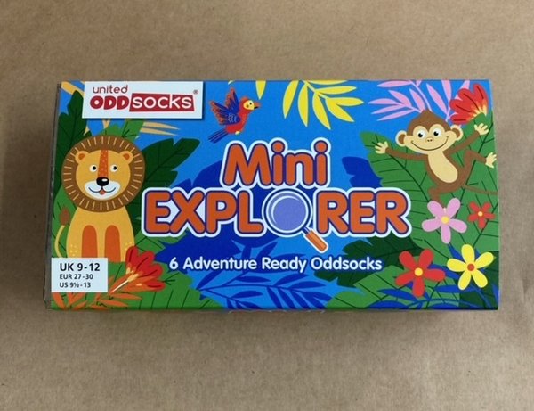 6 Oddsocks - Mini Explorer - UK Size 9-12  EUR Size 27-30½