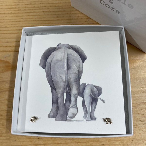 Elephant Earrings Card CE019