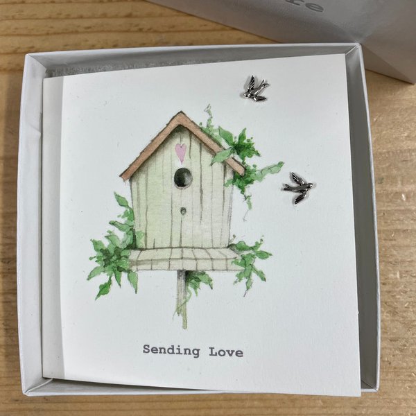 Bird House Earrings Card CE295