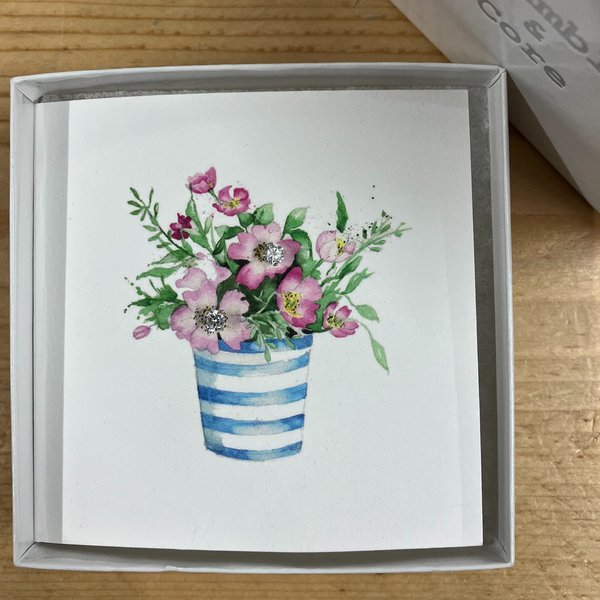 Flower Pot Earrings Card CE086