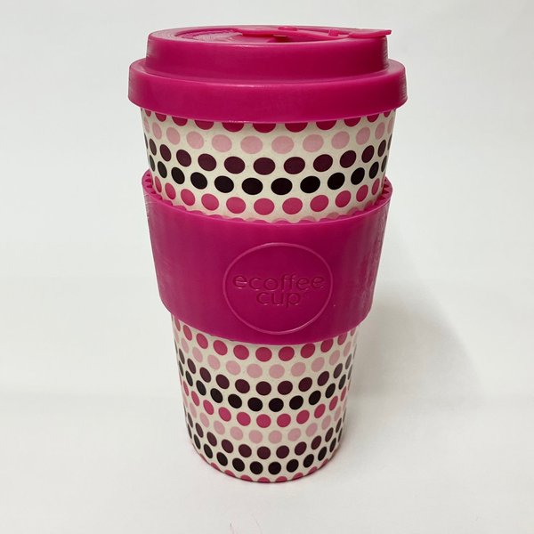 14oz Pink Polka Bamboo Coffee Cup