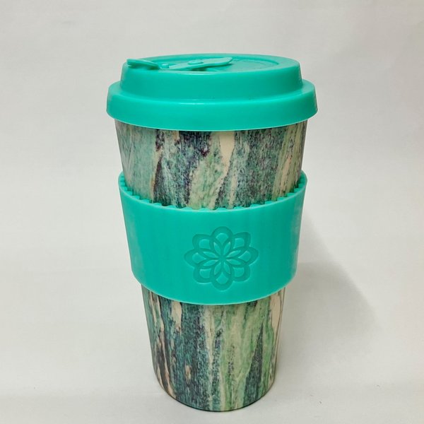 14oz Marmo Verde Bamboo Coffee Cup
