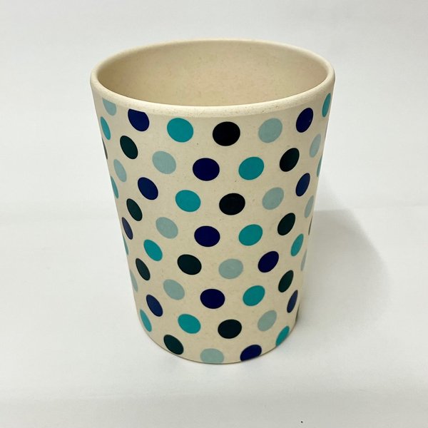 8oz Blue Polka Bamboo Coffee Cup