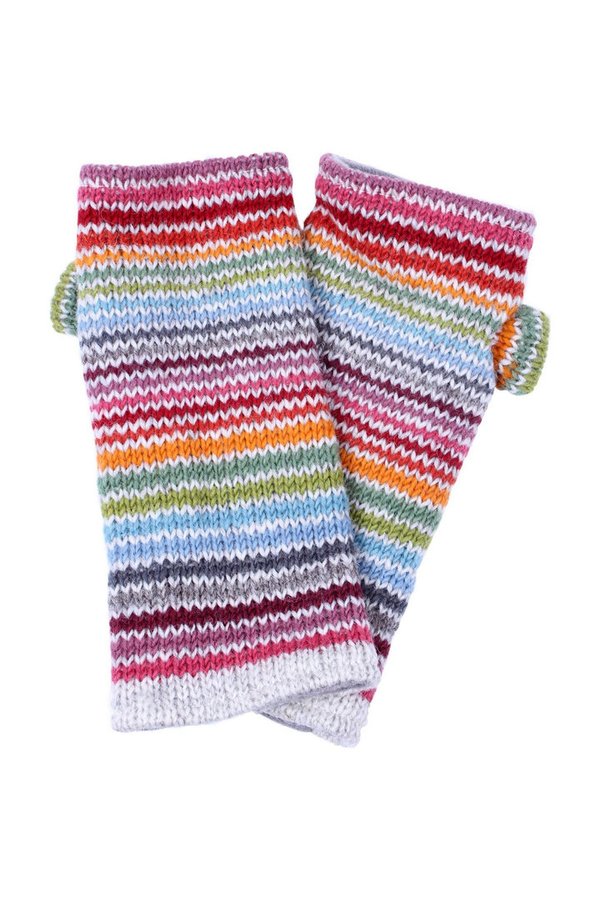 Hoxton Rainbow Stripe - Adult Hand/Wrist Warmers