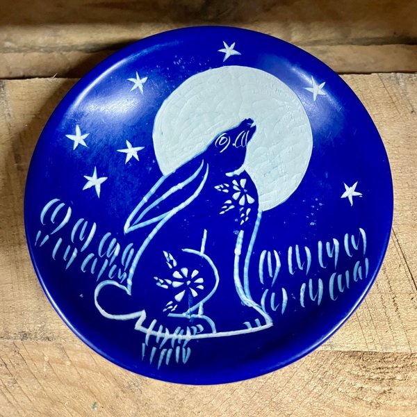Hare Moon Dish Blue