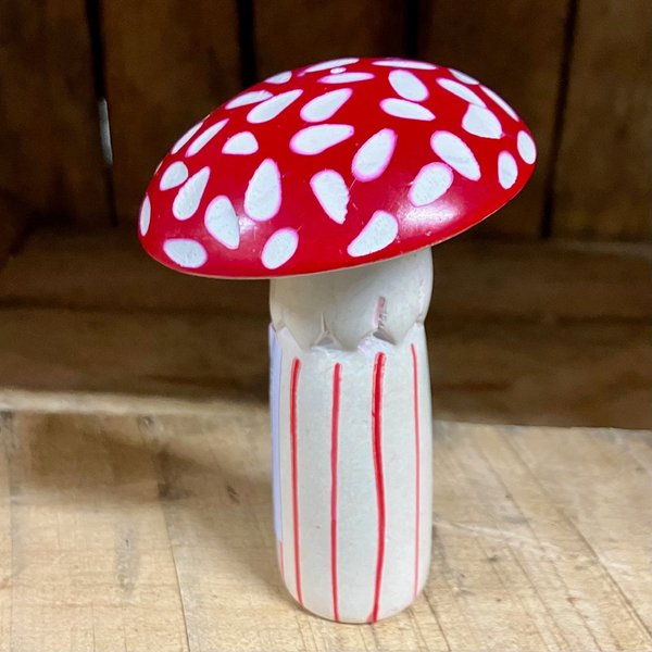 Toadstool Incense Holder Red & Cream